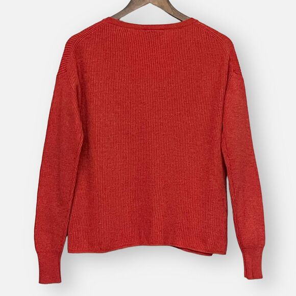 Vici Ribbed Knit Sweater Women's Size S Red-Orange Pullover Long-Sleeves - Picture 11 of 11